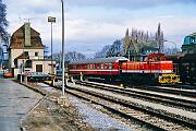 1986-22-010 Arnsberg Hüsten RLG Sonderfahrt mit dem WLE-Generator-Wagen auf der RLG-Strecke nach Arnsberg.