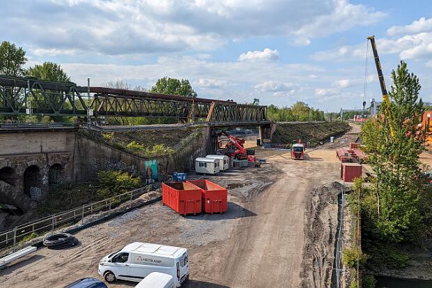 23.4.24 Dortmund Hafen - Brückenbaustelle