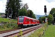 2024-08-02-057 Oberstaufen Urlaub im Allgäu. Leider fuhren in der Zeit keine IC mit 218 nach Oberstdorf, nur 612 und 633 sind unterwegs.
