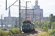 2024-09-14-004 Dortmund Hafen Am 14.9.2024 fahren die Hammer Eisenbahnfreunde mit 194 158 und 212 079 nach Cochem. Der Zug hat gerade den Dortmunder Hbf verlassen und rollt Richtung...