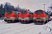 1991-x005710 Winterberg Wintersport-Sonderzüge in Winterberg. V.l.n.r.: 218 140, 218 135, 218 146