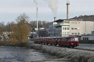 2019-12-01-047 Arnsberg Müschede Schienenbus-Sonderzug, bestehend aus 796690, 796802, 996299, 996309, 996748, auf der Röhrtalbahn.