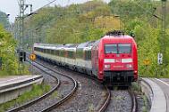 2024-04-26-027 Dortmund Huckarde EC 9, umgeleitet über Huckarde, mit 101 064 (vorne) und 101 095 (hinten). An vorletzter Stelle hängt eine unbekannte 101,