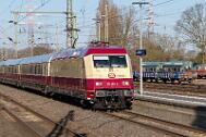 2025-03-08-003 Dortmund Mengede 101 001 mit AKE-Sonderzug nach Hameln.
