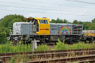2025-09-08-001 Dortmund Somborn Die Bauarbeiten an der Strecke Dortmund-Bochum beginnen, 277 404 wartet mit einem Bauzug,