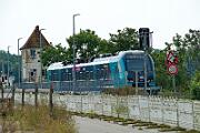 526 051 - 2025-08-14-010 Boren Lindaunis 526 051 wendet an der Lindaunisbrücke.