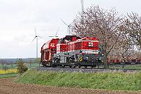 2021-05-06-026 Anröchte Uelde Brechpunkt Fototour zur WLE: WLE 56 mit leerem Steinzug auf dem Weg nach Warstein.