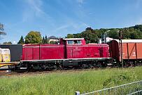 2024-09-01-018 Warstein 40 Jahre Eisenbahnfreunde Warstein mit Sonderfahrten. Hier startet die V200 zum Lohbusch.